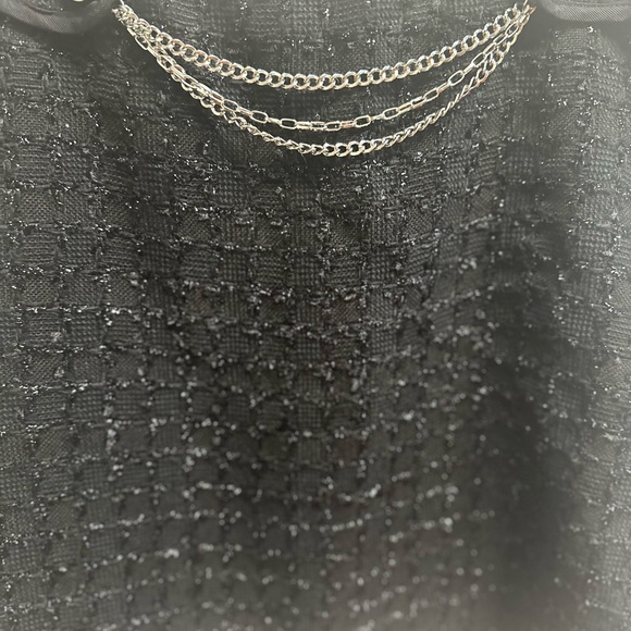 White House Black Market Black Mini Skirt with Chain Accent - Picture 3 of 7